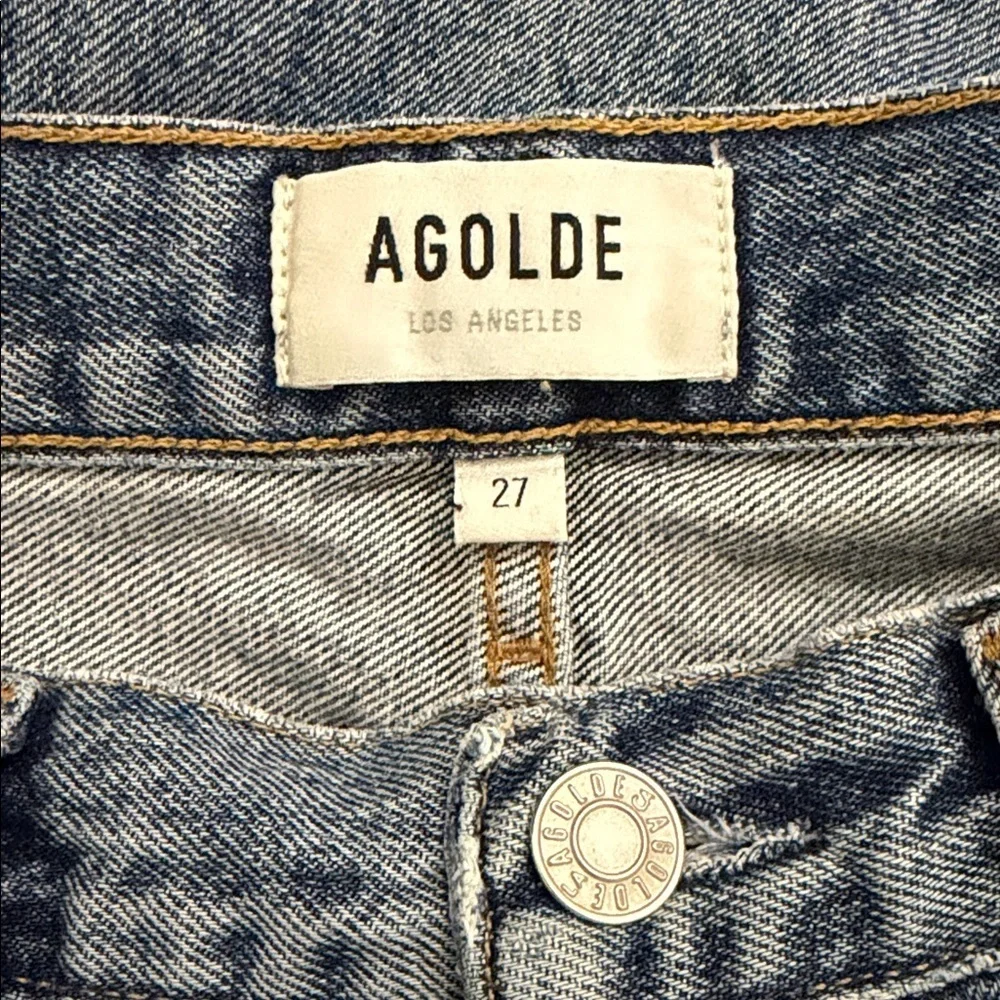 AGOLDE Jeans Woman’s 27 90’s High Rise Straight Leg Distressed Denim - Picture 3 of 4